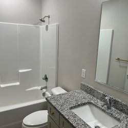 modern bathroom at The Verandas apartments in Thomasville, GA